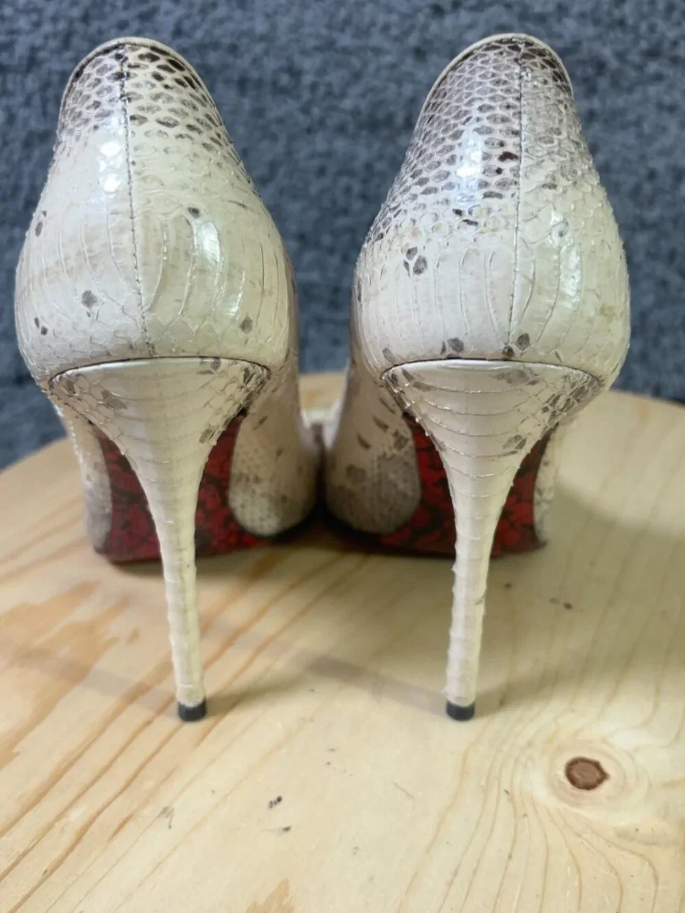 Cesare Paciotti Pumps Womens Size 6 Leather Stiletto Heel Snakeskin Print Italy